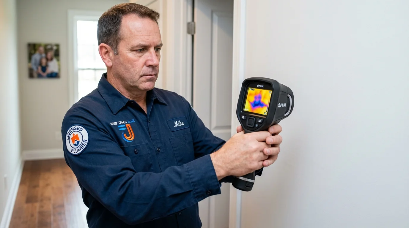 Thermal imaging leak detection by Johns Plumbing LLC in East Windsor
